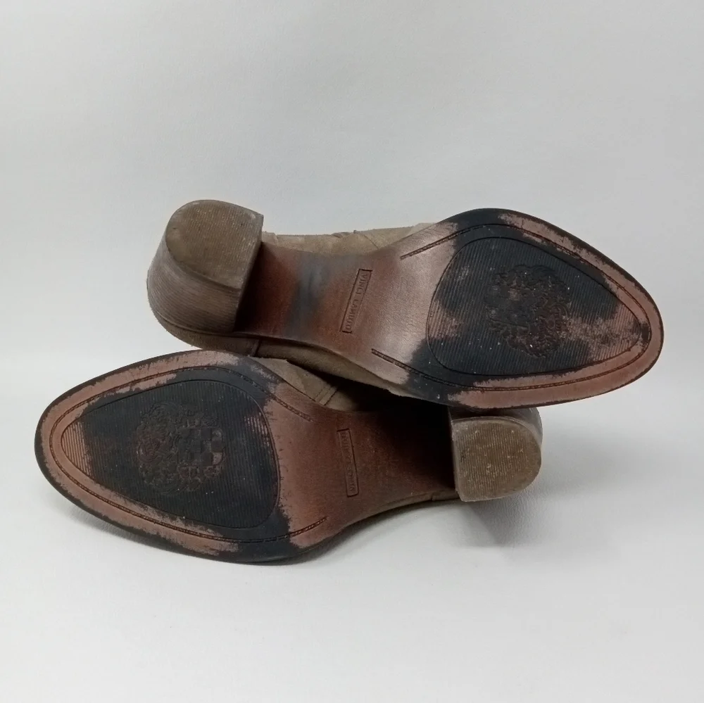 Vince Camuto Fenyia Tan Foxy Verona Bootie Suede Stacked Heel Boots - Picture 10 of 11